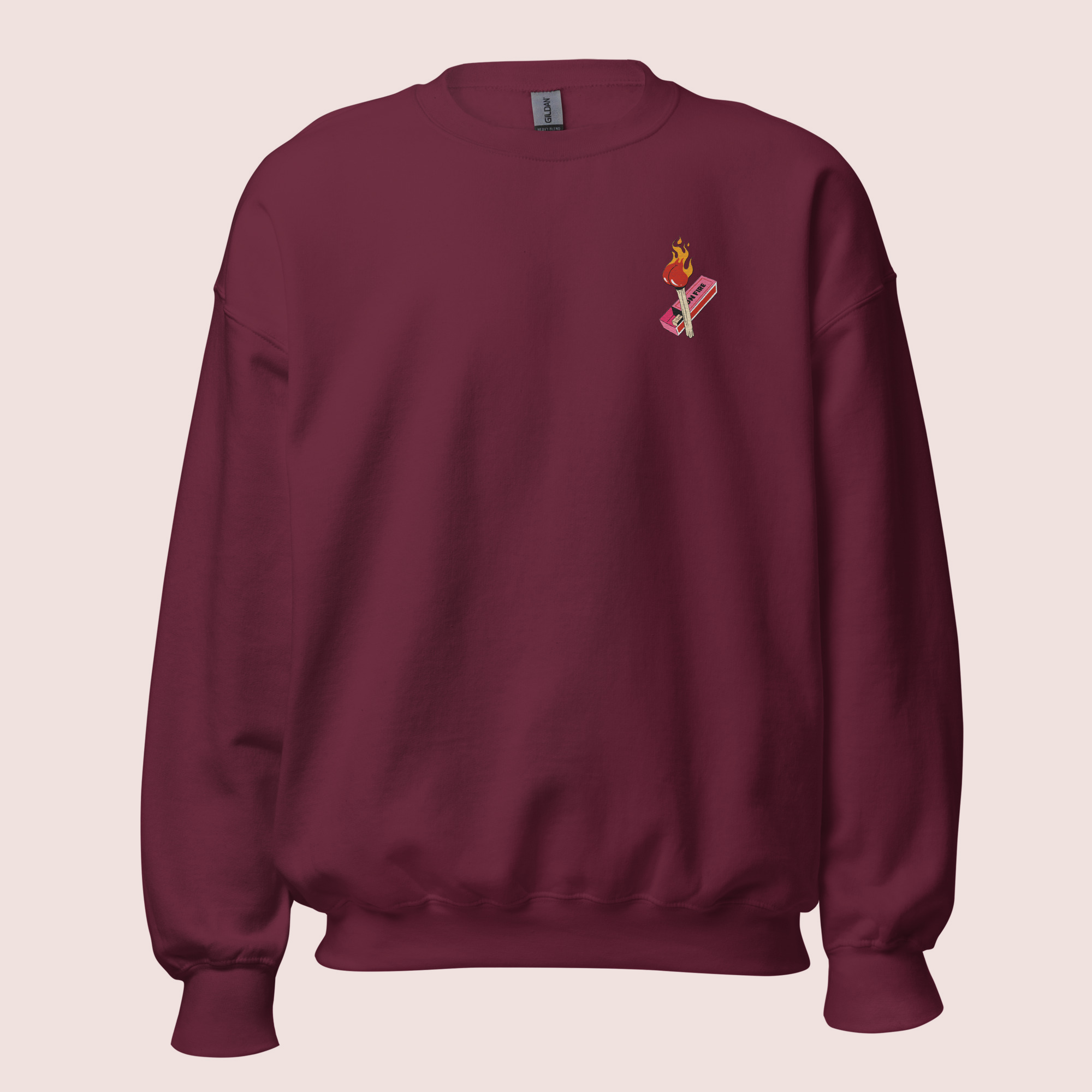 Felpa con Collo Rotondo WYYLDE Unisex - Bordeaux - Illustrazione Iconica
